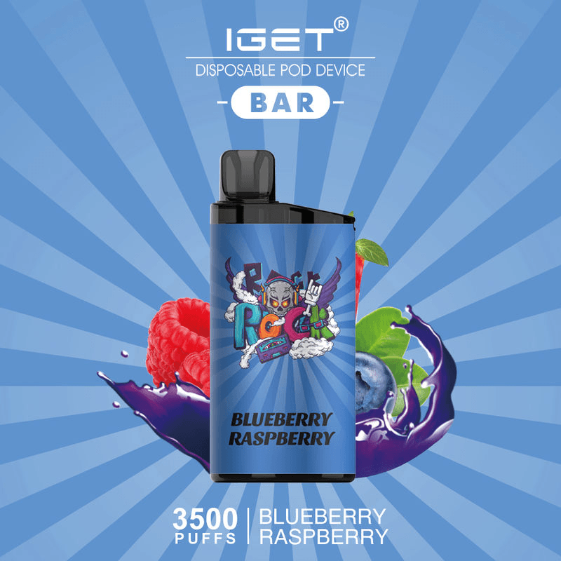 IGET BAR BLUEBERRY RASPBERRY ICE 3500 Puffs Disposable Vape - Image 2