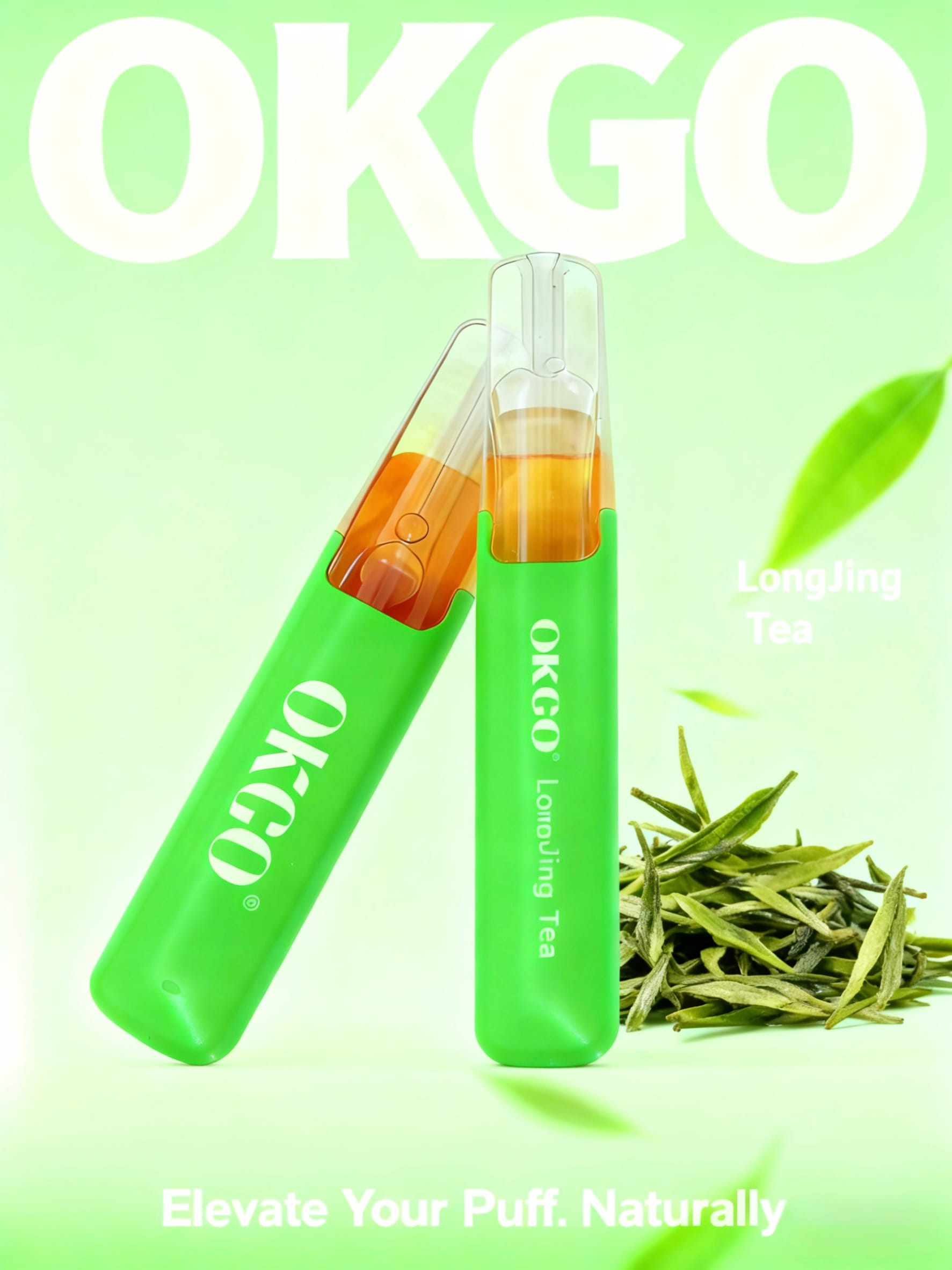 OKGO 6500 Puffs Long Jing Tea -3 Pack