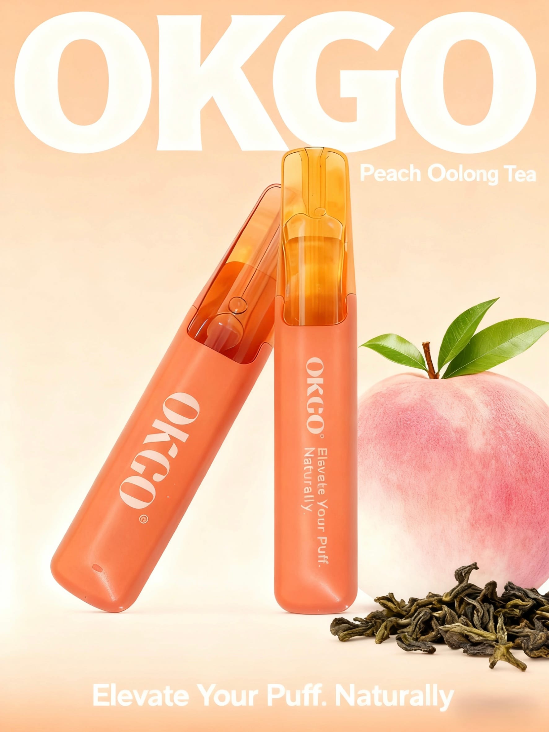 OKGO 6500 Puffs Peach Oolong Tea-3 Pack