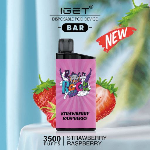 IGET BAR STRAWBERRY RASPBERRY 3500 Puffs Disposable Vape - Image 2